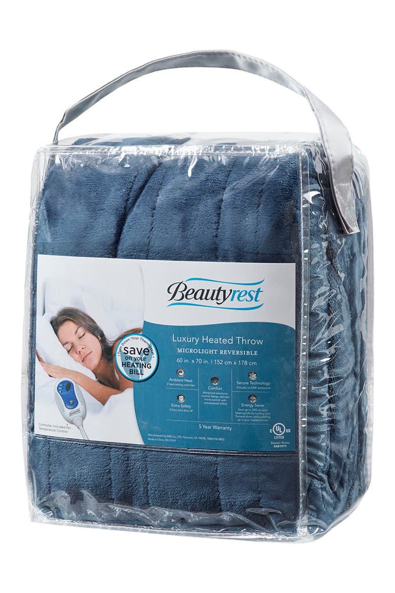 Heated Oversized Throw Blanket, Alternate, color, SAPPHIRE BLUE
