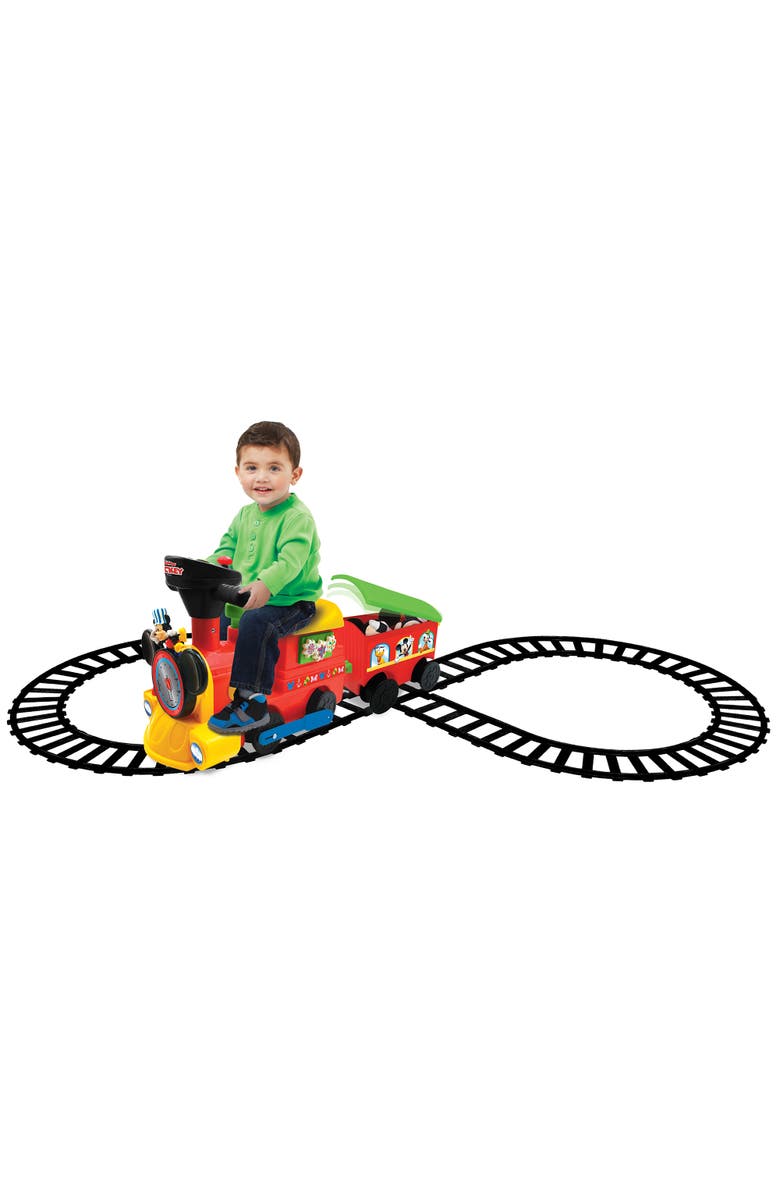 Kiddieland Disney Mickey Mouse 2In1 Battery powered Rideon Choo Choo Train, Alternate, color, Multicolored