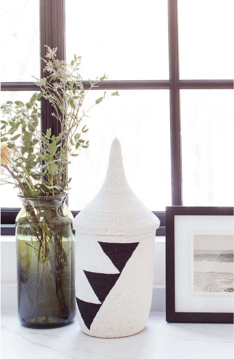 indego africa Beaded Triangle Peace Basket, Alternate, color,