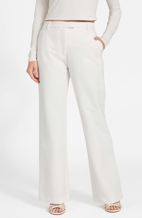 Guess Emy High Waist Straight Leg Pants In White