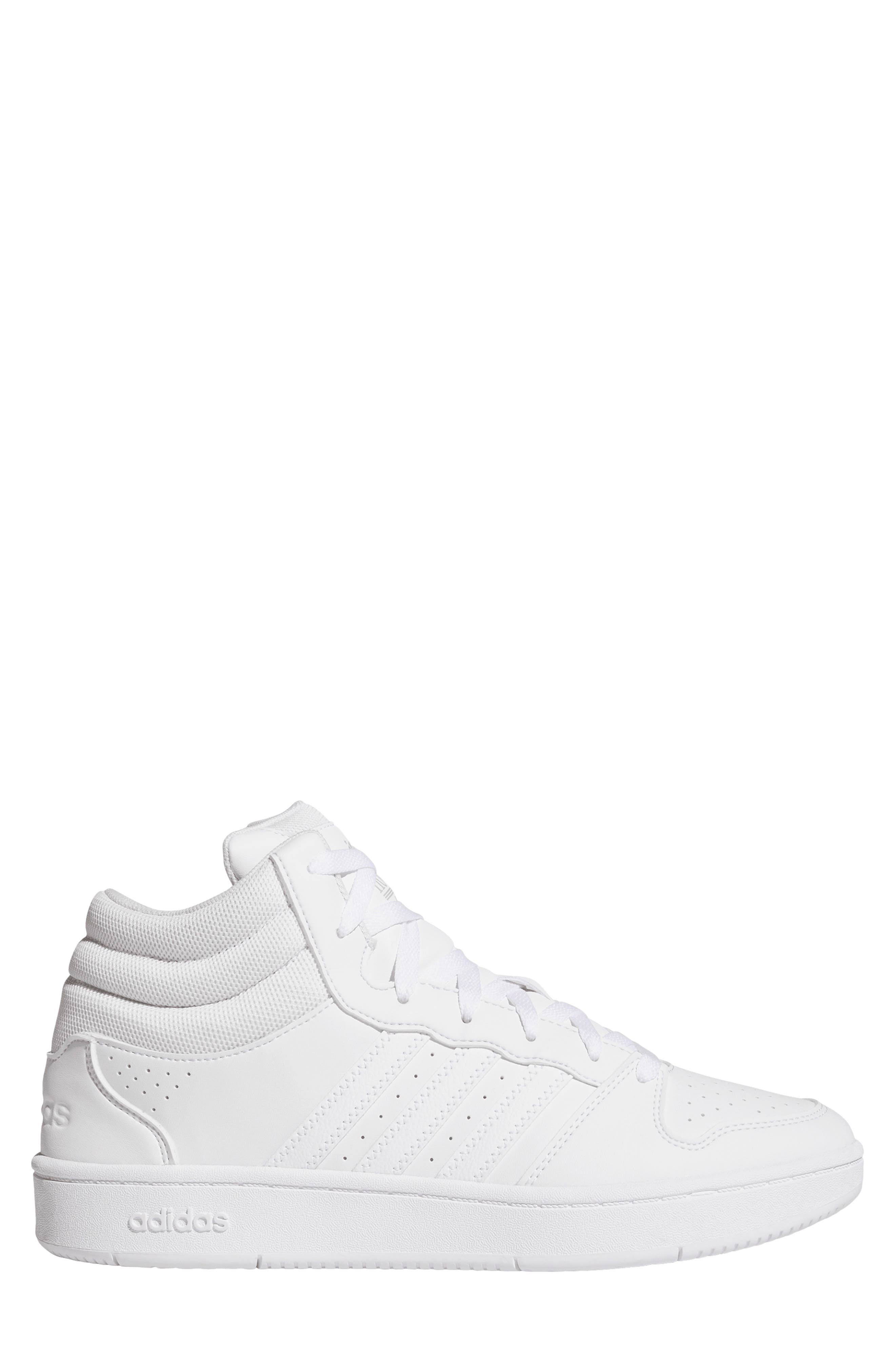 Gender Inclusive Hoops 3.0 Mid Top Sneaker, Alternate, color, WHITE/ WHITE/ GREY