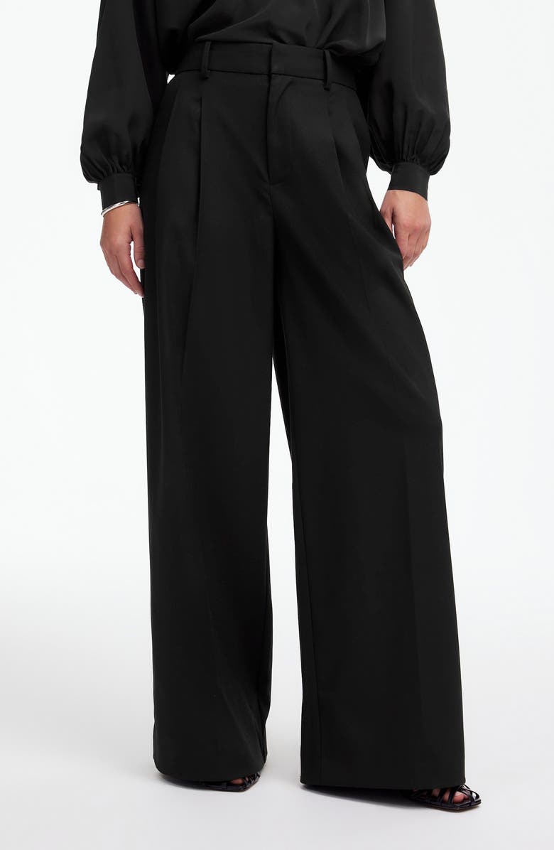 Madewell The Harlow Superwide Leg Twill Pants, Main, color, Black
