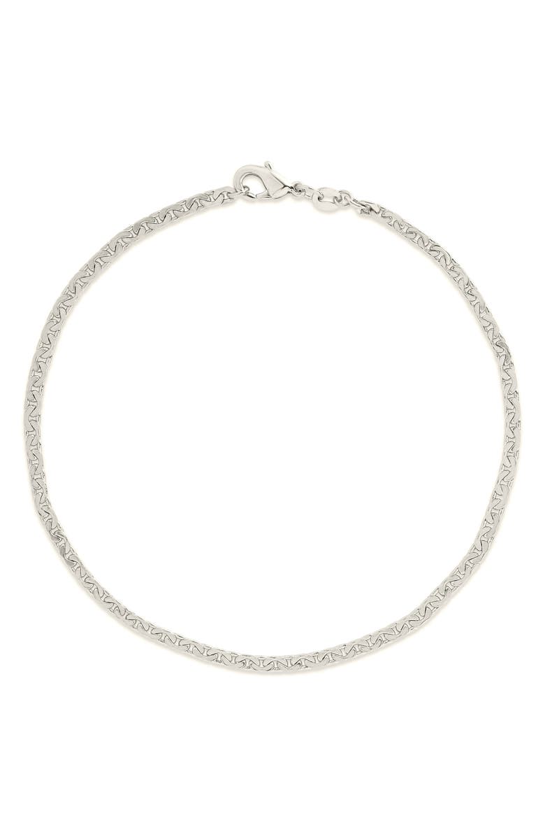 Sterling Forever Arya Anklet, Main, color, Silver