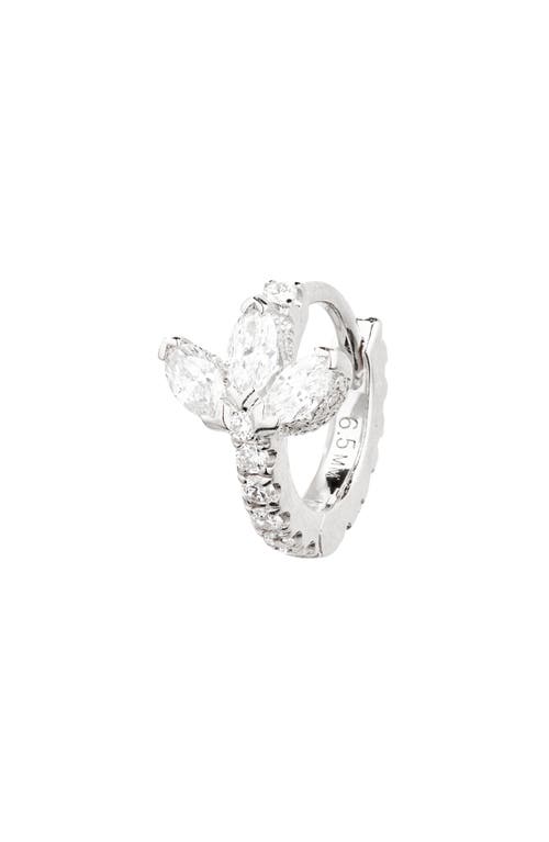 Maria Tash Diamond Lotus Eternity Huggie Hoop Earring In Silver