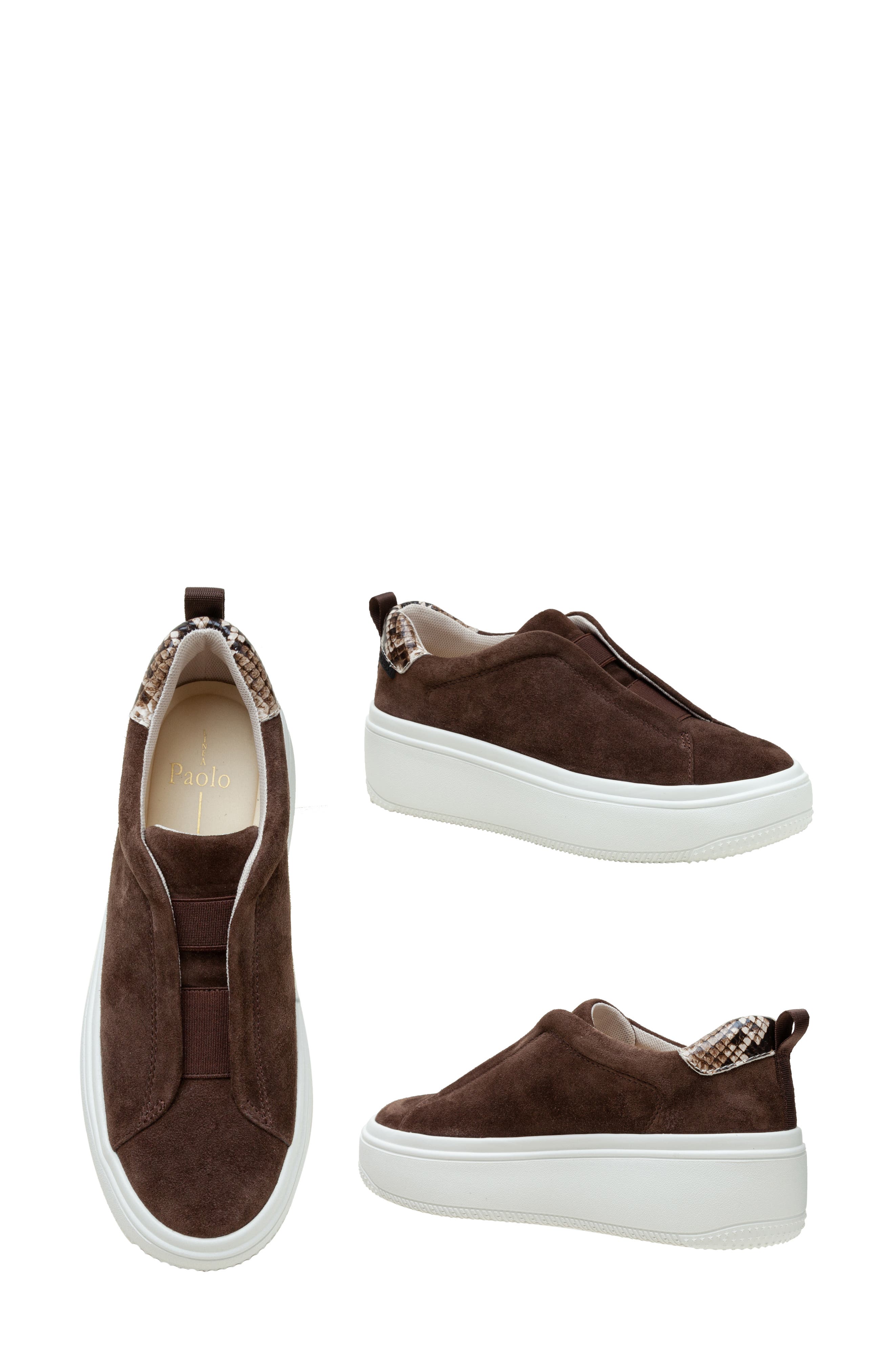 Linea Paolo Golde Platform Sneaker, Alternate, color, Chocolate Brown/ Brown