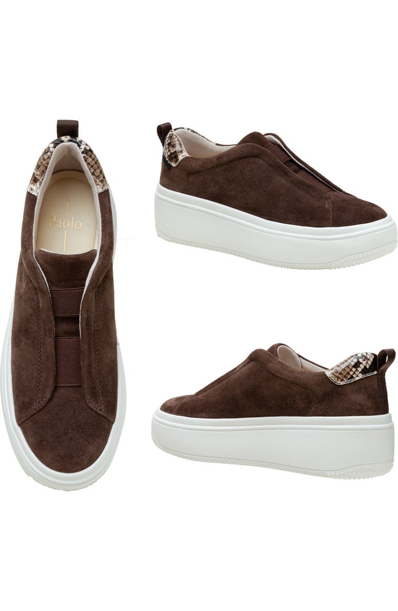 Linea Paolo Golde Platform Sneaker, Alternate, color, Chocolate Brown/ Brown