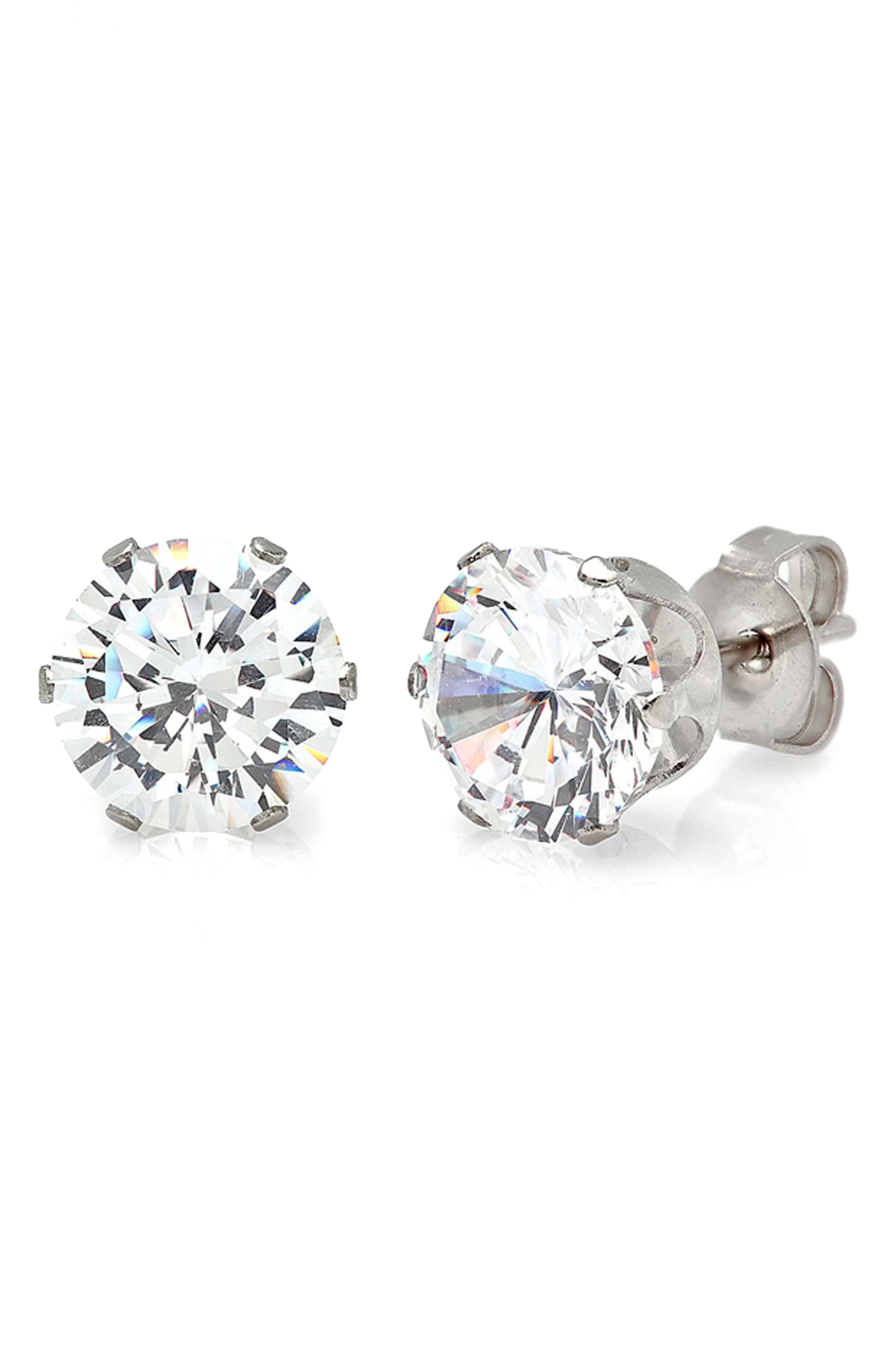 Simulated Diamond Stud Earrings