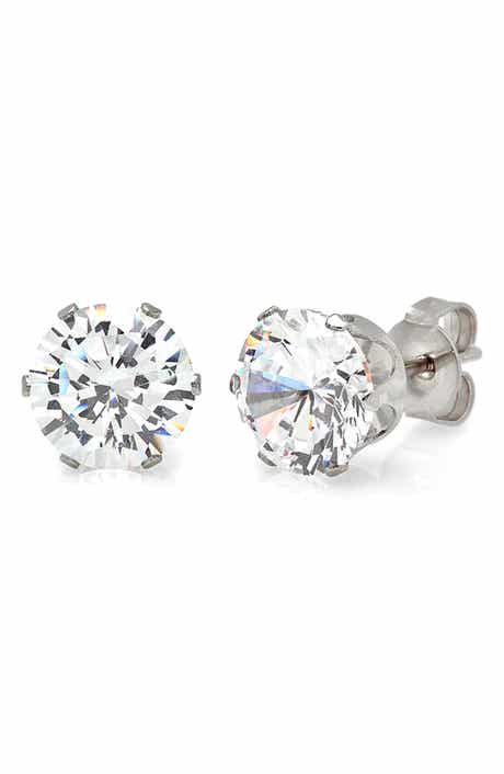 Simulated Diamond Stud Earrings