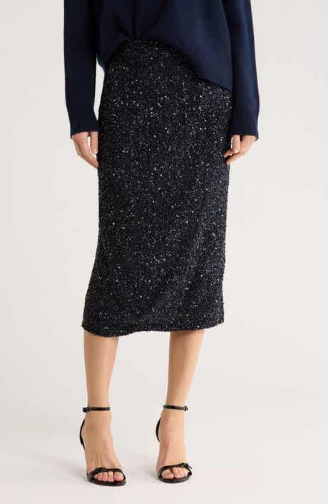 TWP Paltrow Silk Sequin Embellished Midi Skirt