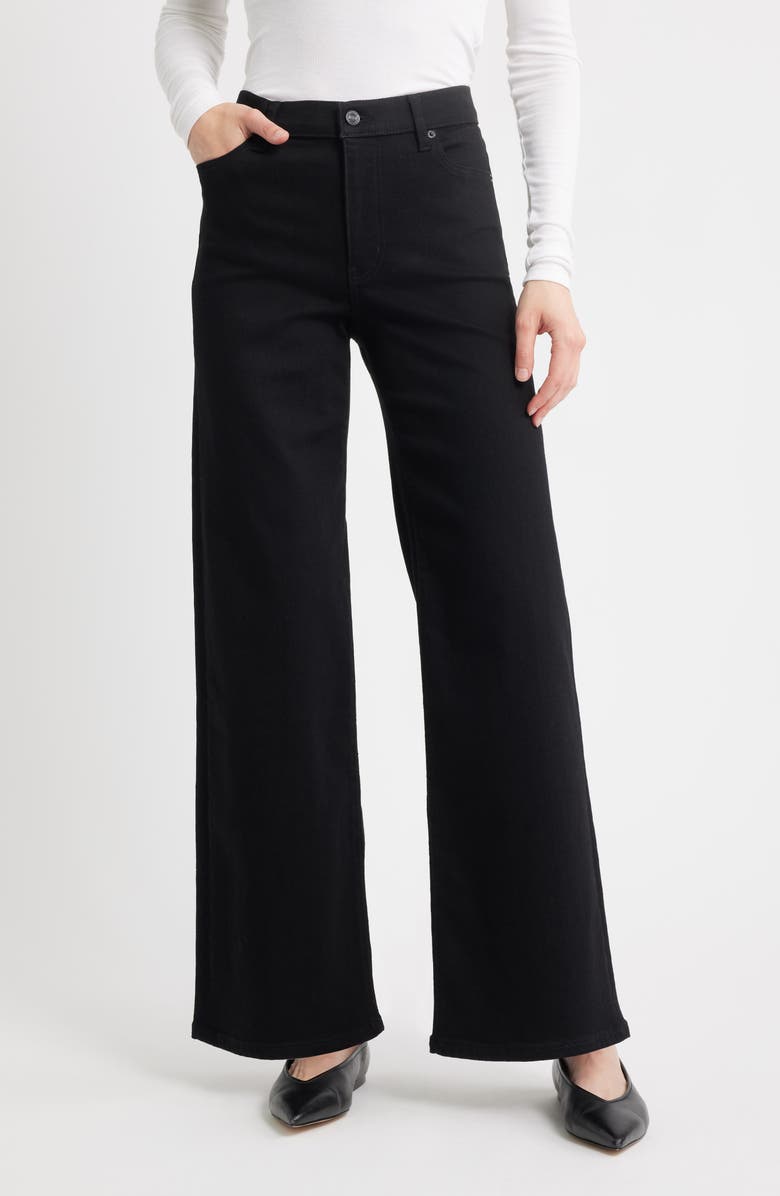 FRAME Le Slim Palazzo High Waist Wide Leg Jeans, Main, color, Black