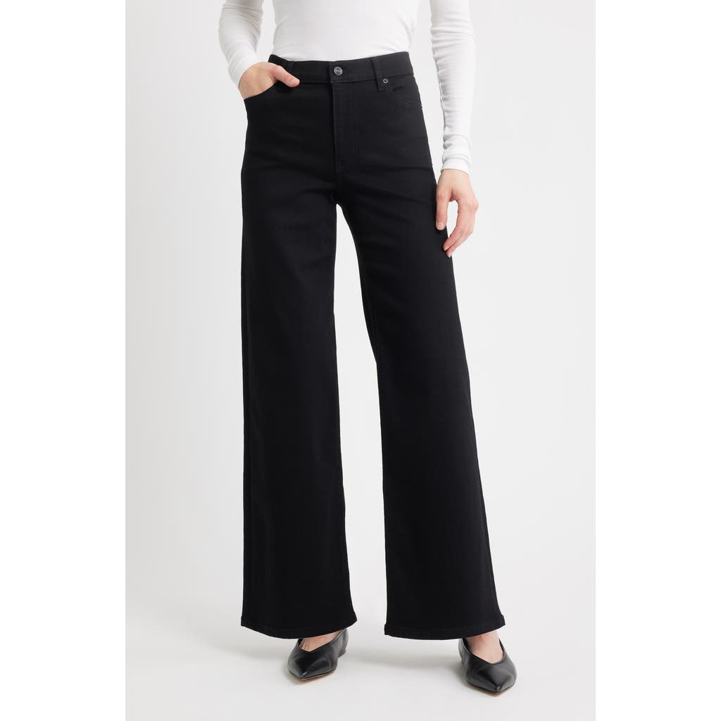 Frame Le Slim Palazzo High Waist Wide Leg Jeans In Black