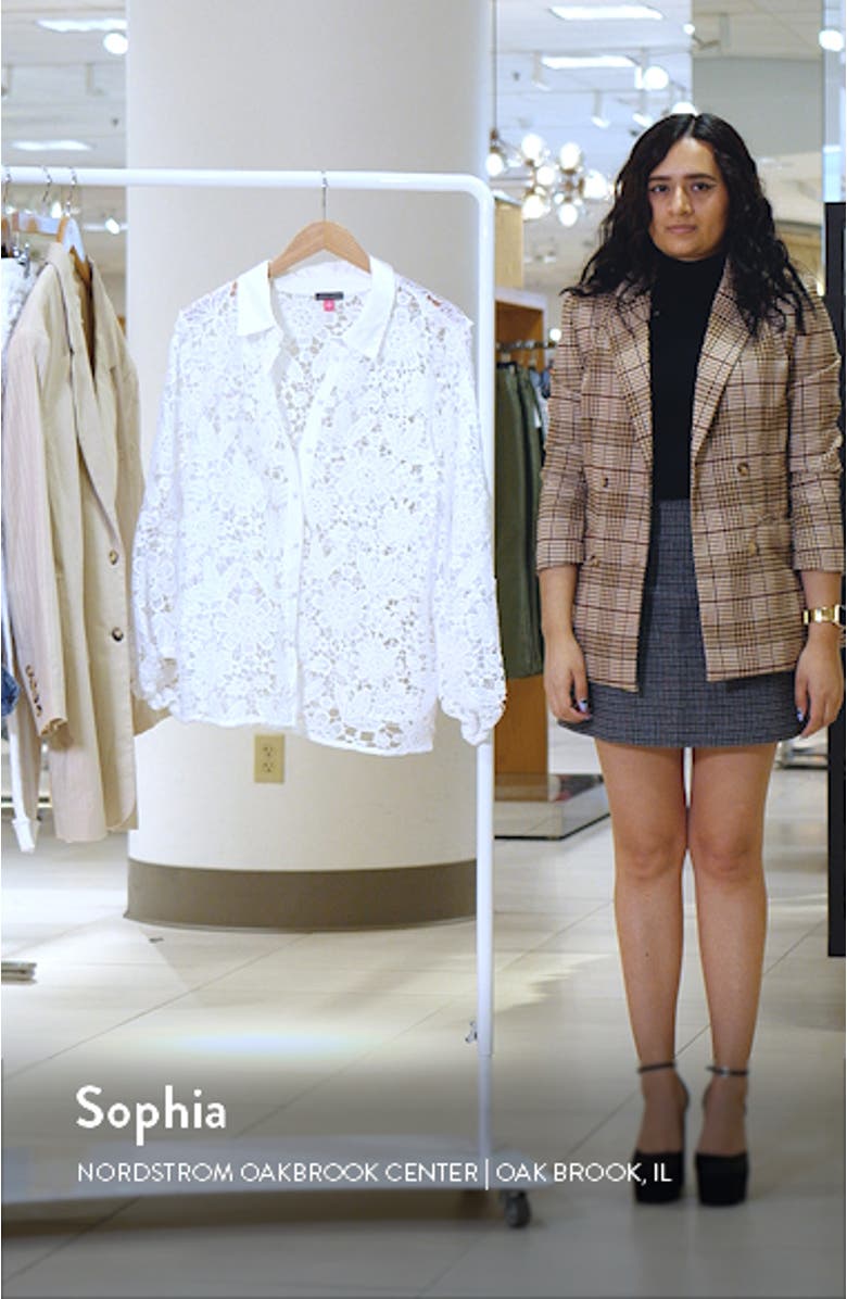 Eyelet Balloon Sleeve Button-Up Blouse, sales video thumbnail