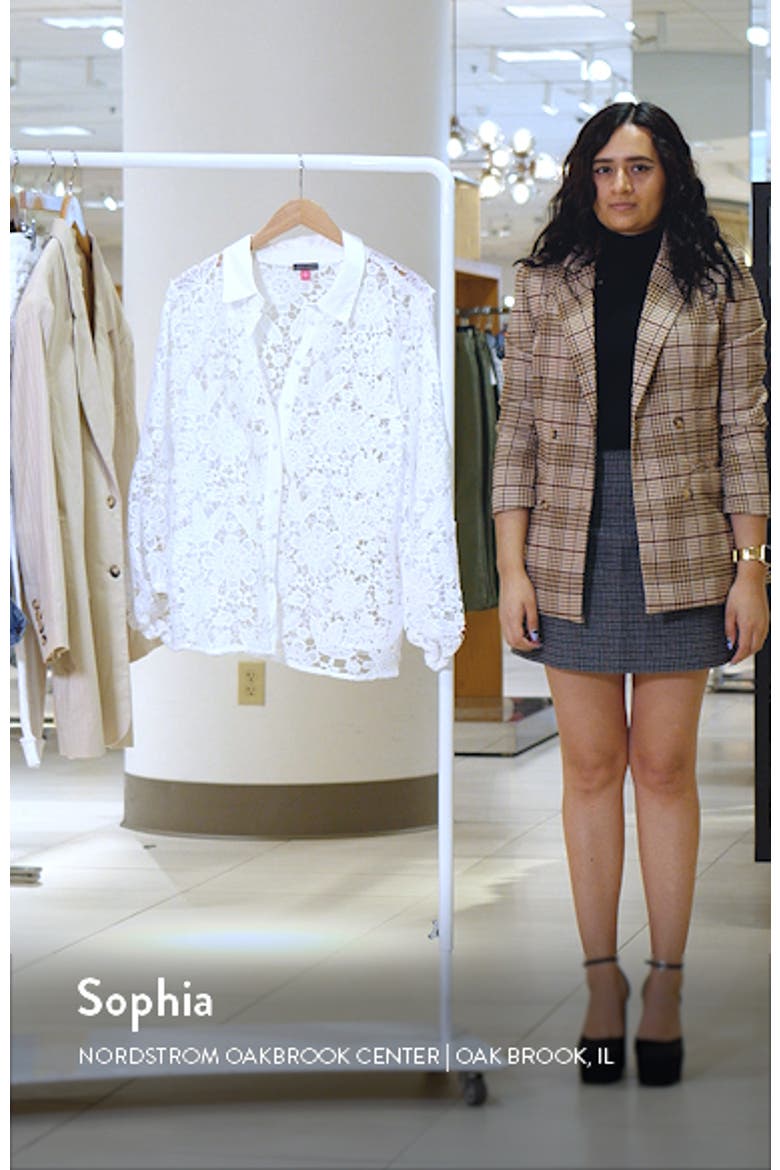 Eyelet Balloon Sleeve Button-Up Blouse video