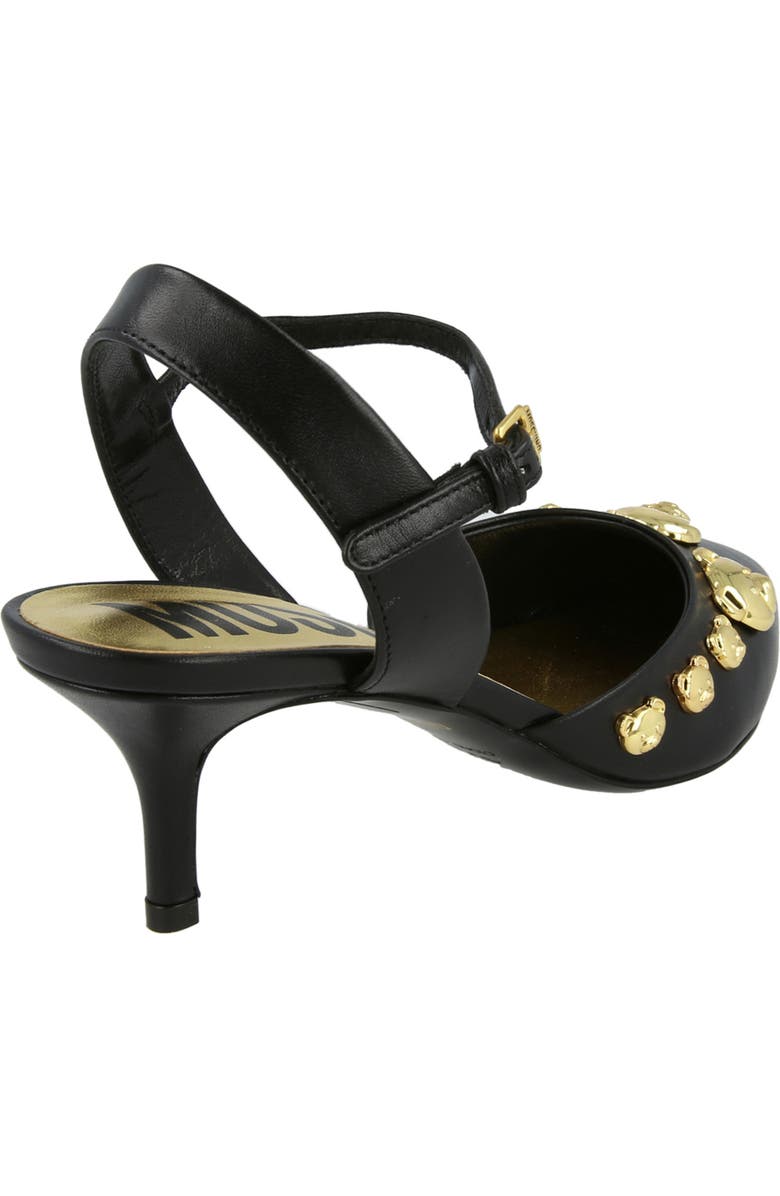 Moschino Teddy Bear Stud Kitten Heel Pump, Alternate, color, Black