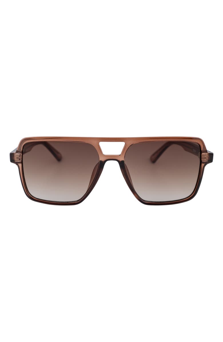 OTRA 45mm Zoya Navigator Sunglasses, Main, color, Trans Maple/ Brown Fade