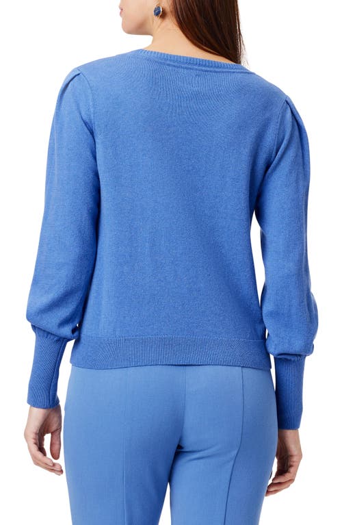 Nic + Zoe Nic+zoe Puff Shoulder Sweater In Blue