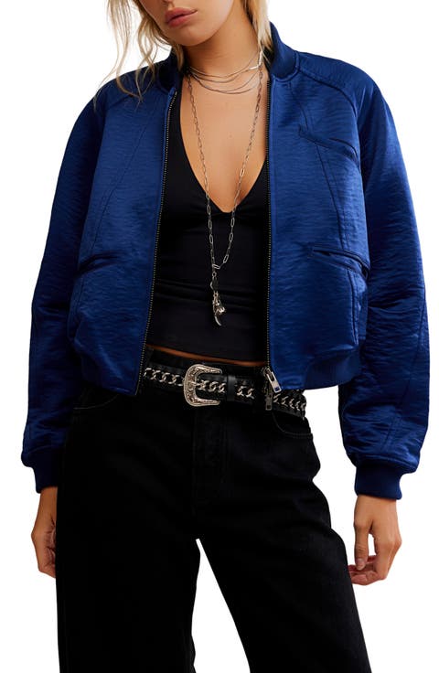 Ellie Satin Bomber Jacket