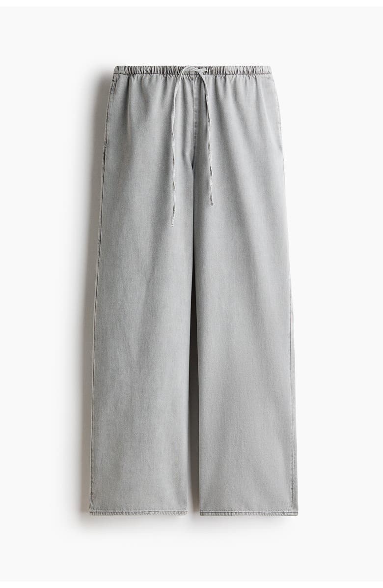 H&M Denim Drawstring Trousers, Alternate, color, Gray