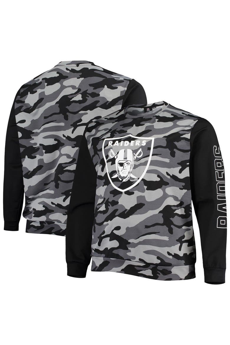 Men's FOCO Black Las Vegas Raiders Camo Long Sleeve T-Shirt, Main, color, Black