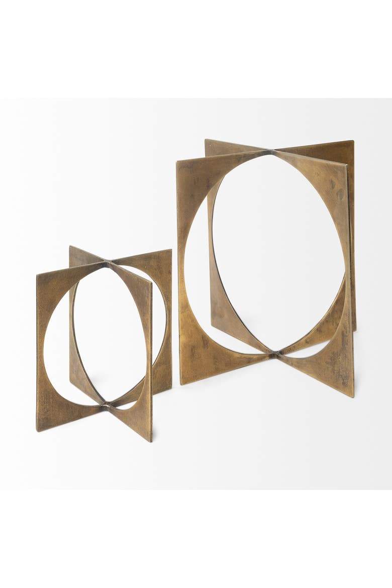 Lima Geometric Decorative Object, Alternate, color, Metallic Gold