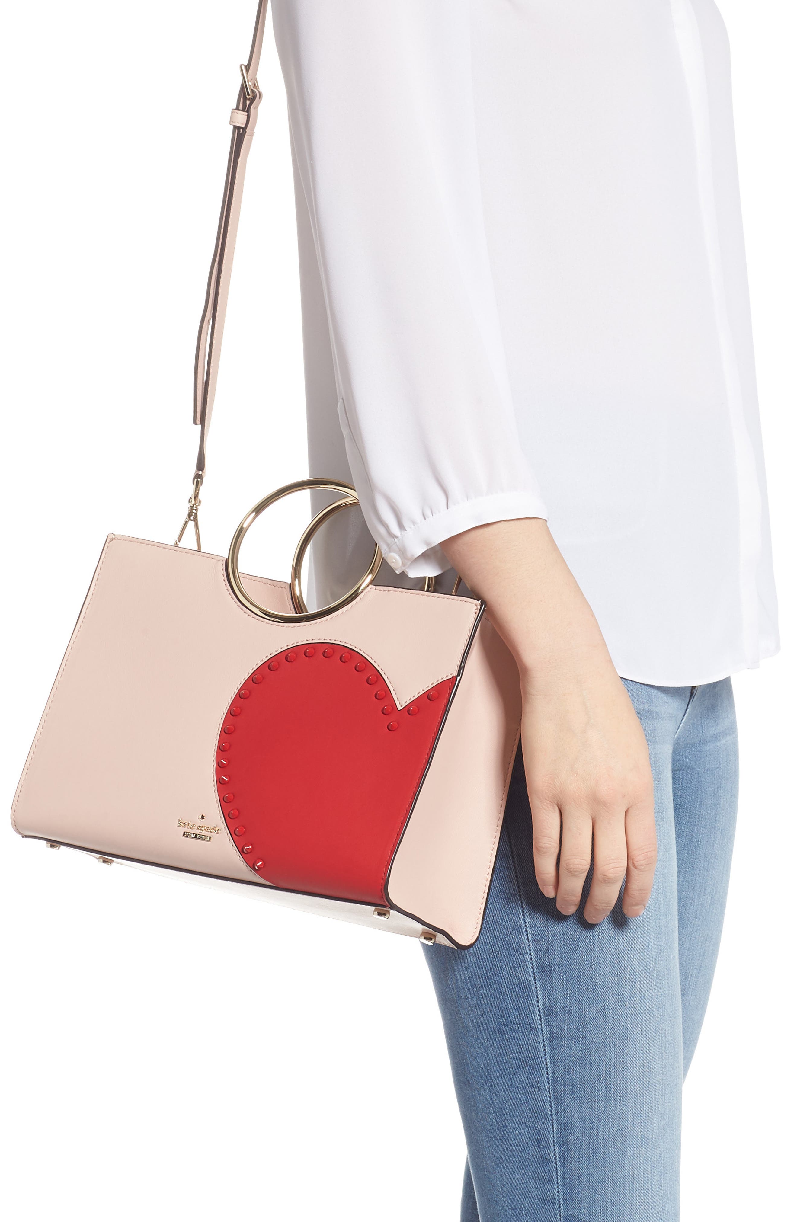 Kate Spade New York heart it - sam leather satchel, Alternate, color, 
