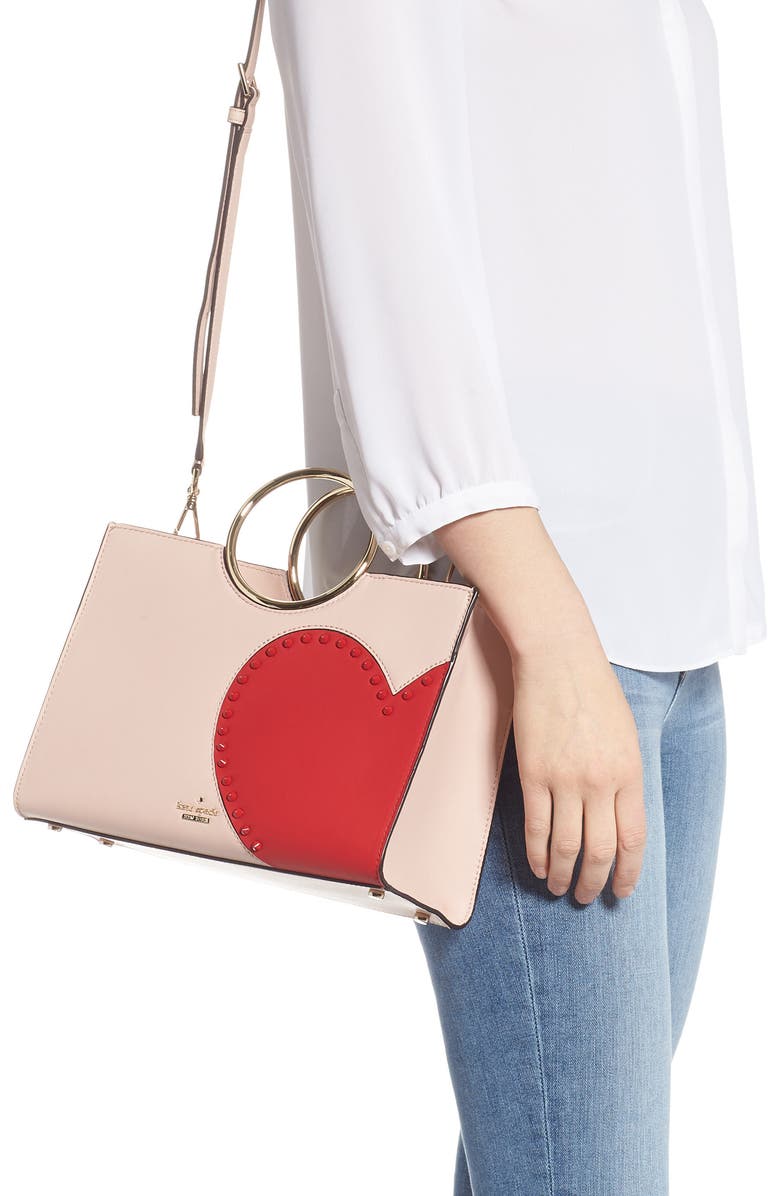 Kate Spade New York heart it - sam leather satchel, Alternate, color,
