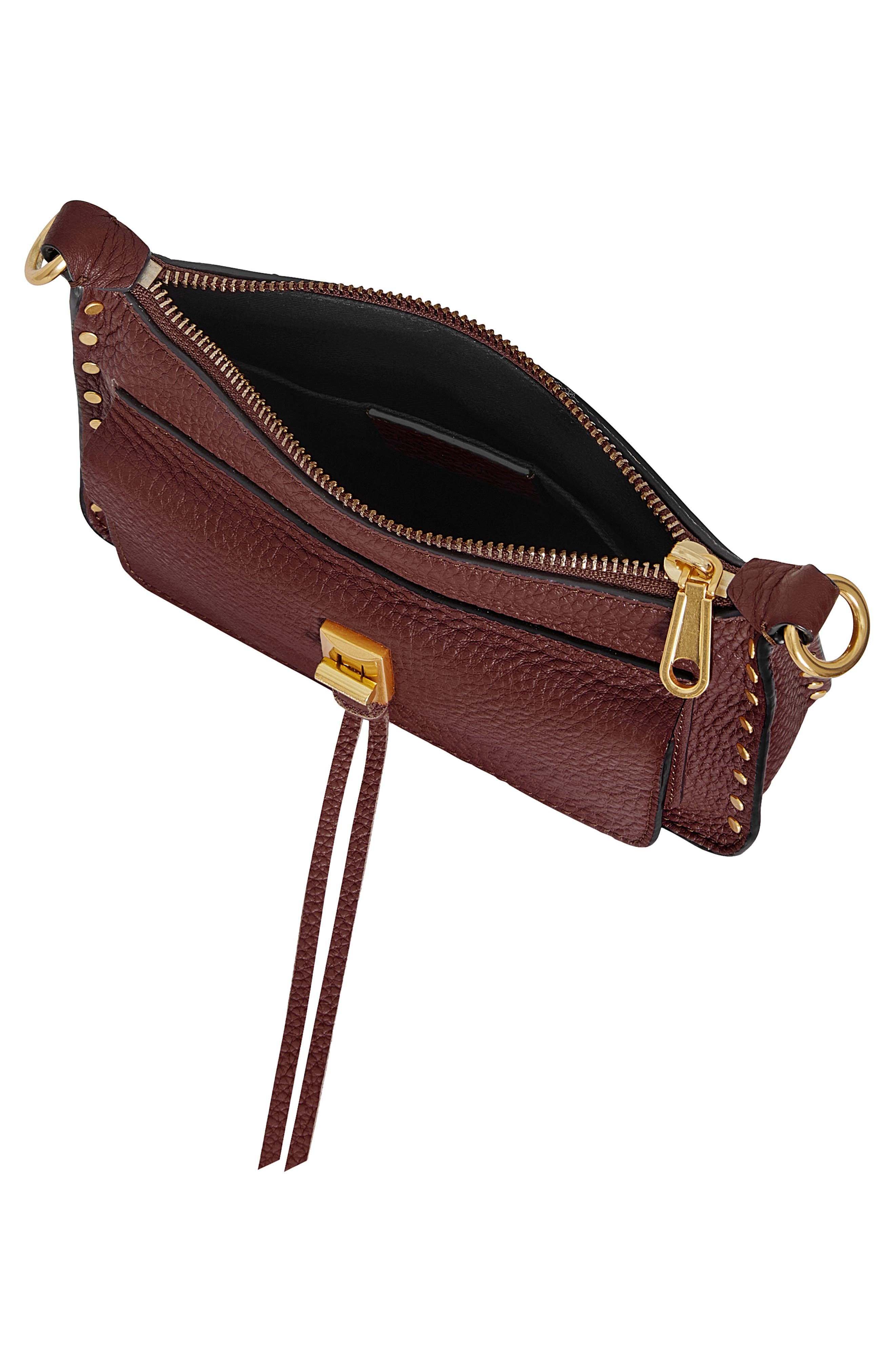 Rebecca Minkoff Mini Darren Leather Crossbody Bag, Alternate, color, Cherrywood