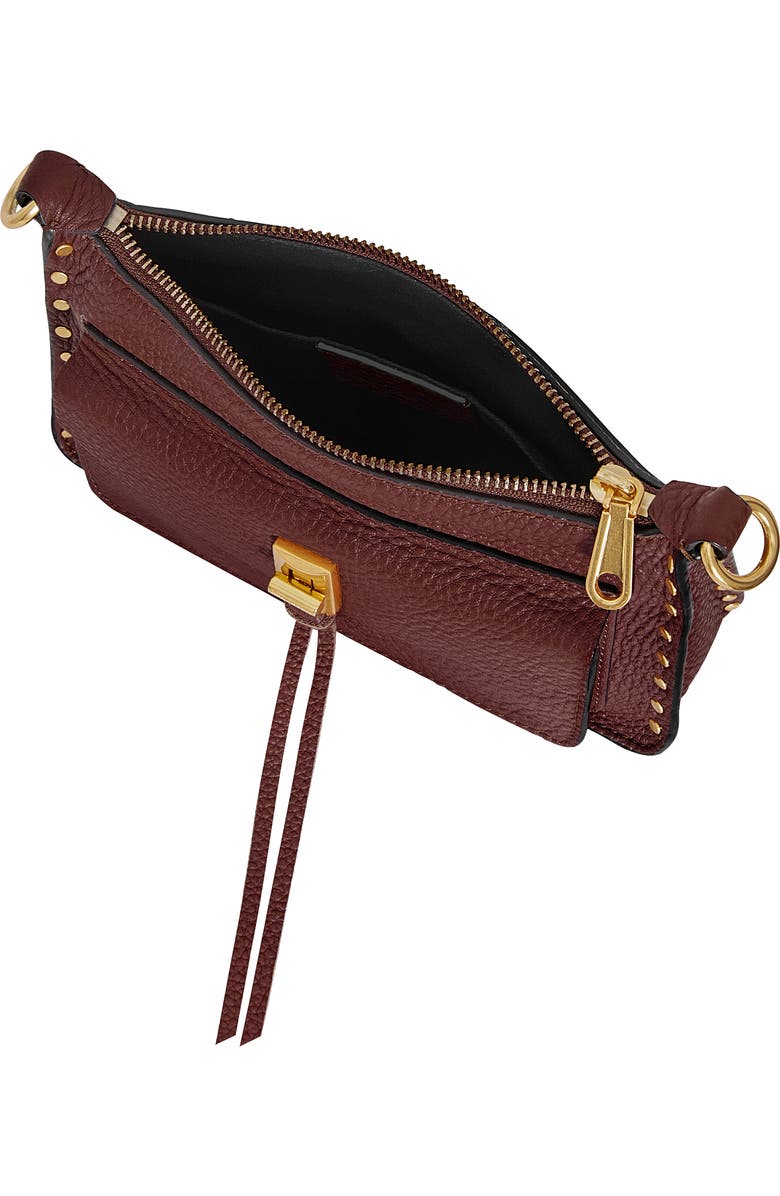 Rebecca Minkoff Mini Darren Leather Crossbody Bag, Alternate, color, Cherrywood