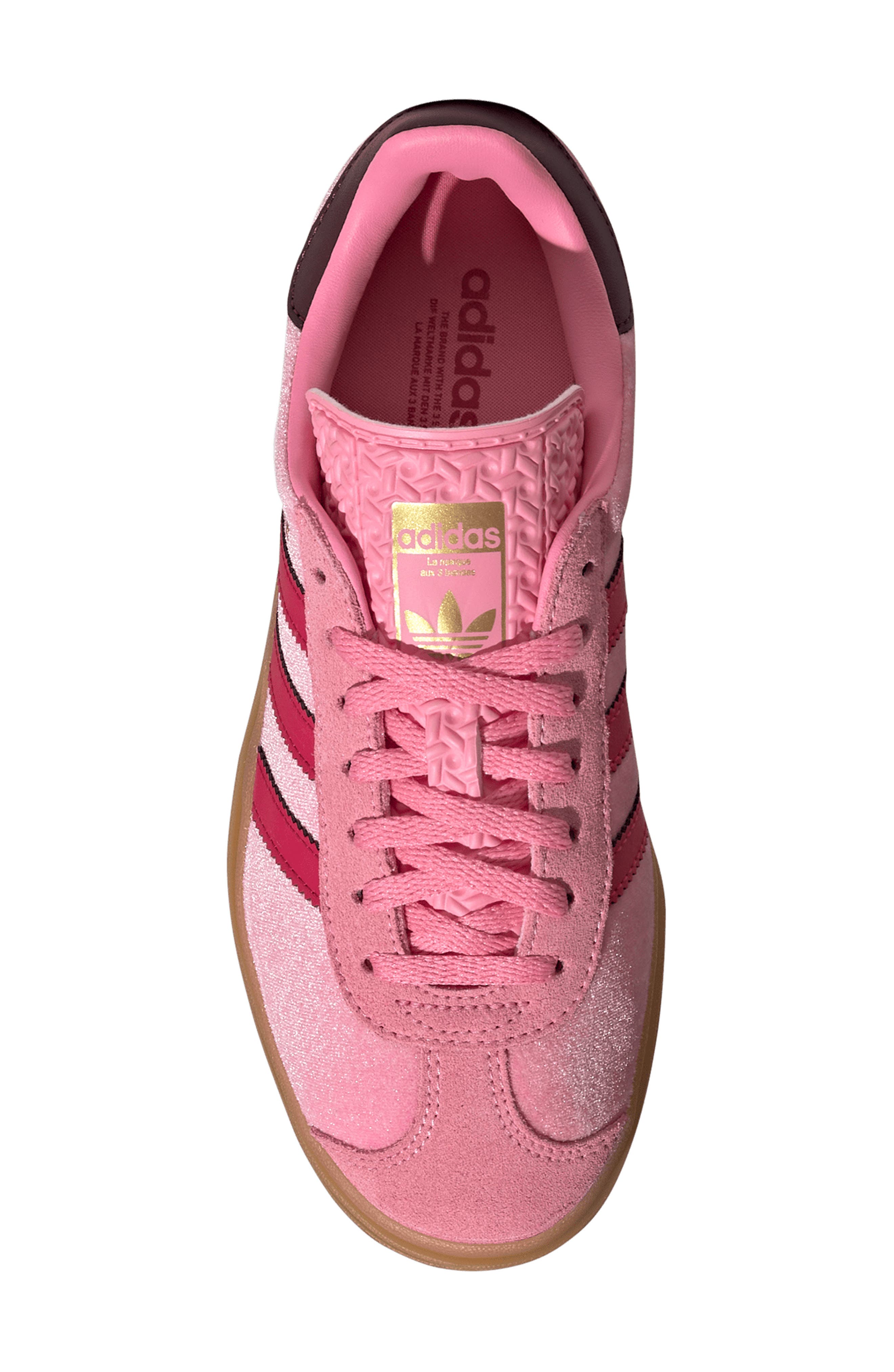 adidas Kids' Gazelle Bold Sneaker, Alternate, color, Bliss Pink/ Ruby Red/ Maroon