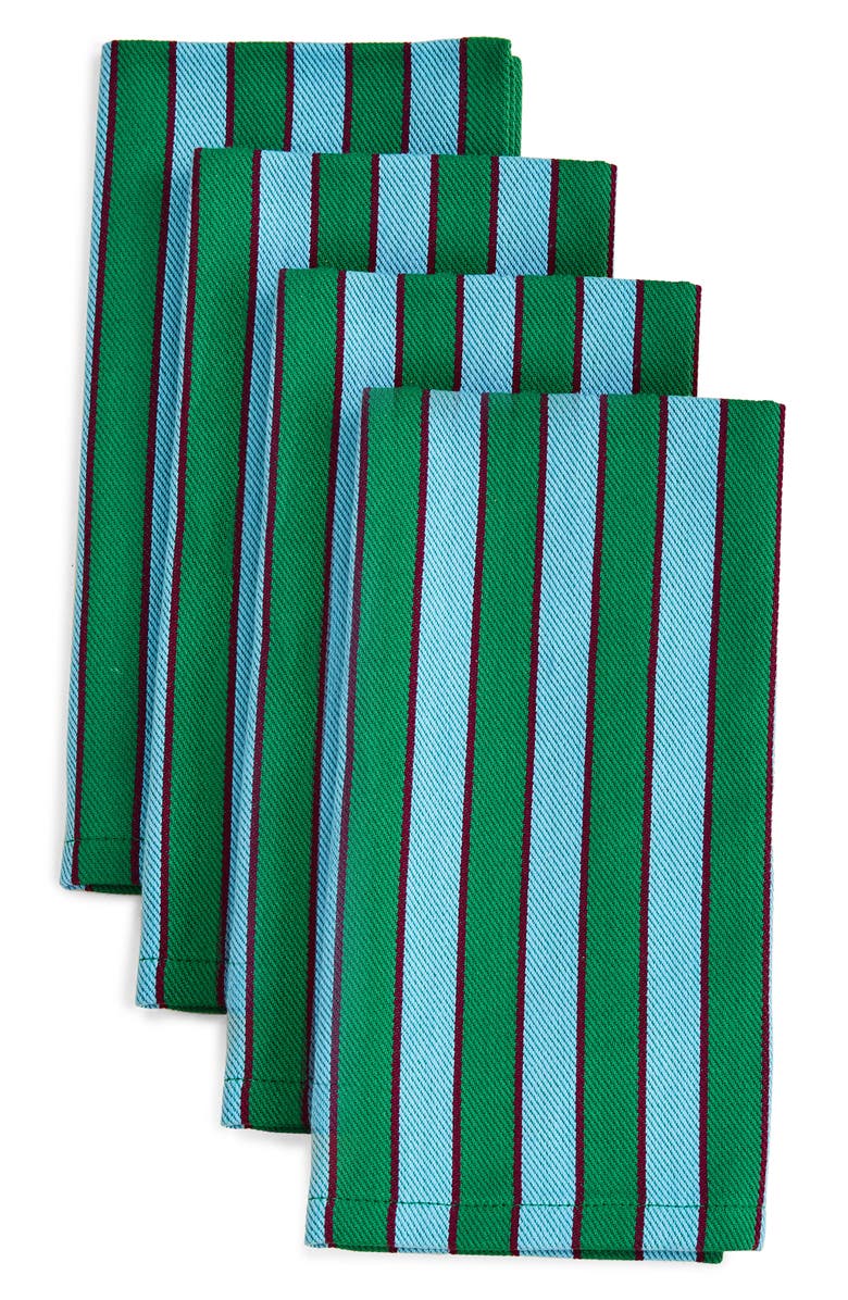 Dusen Dusen Stripe Napkin, Main, color, Thyme