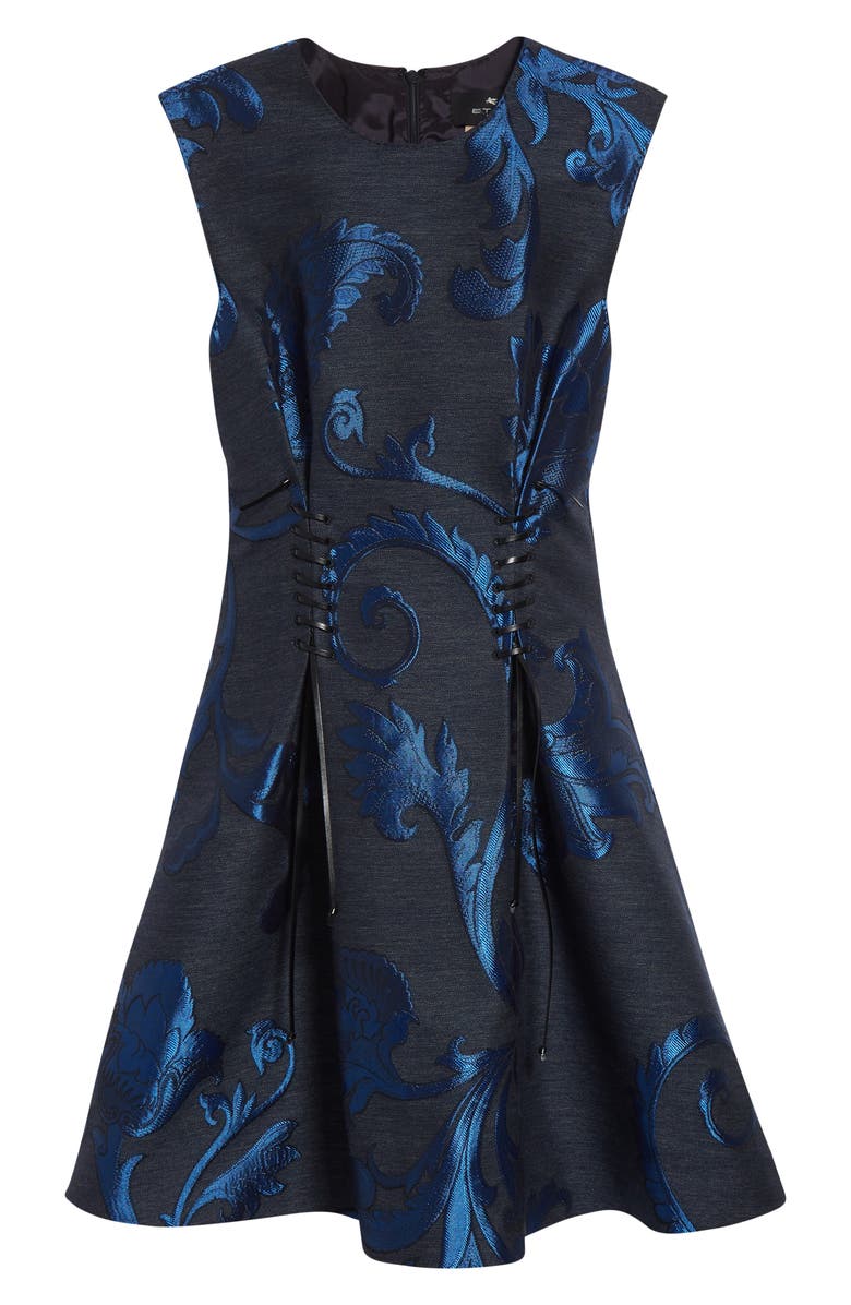 Etro Paisley Jacquard Denim Minidress, Alternate, color, Multicolour On Blue Base
