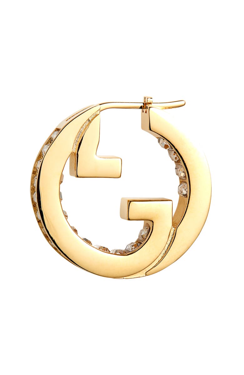 Gucci Blondie Crystal Hoop Earrings, Alternate, color, 