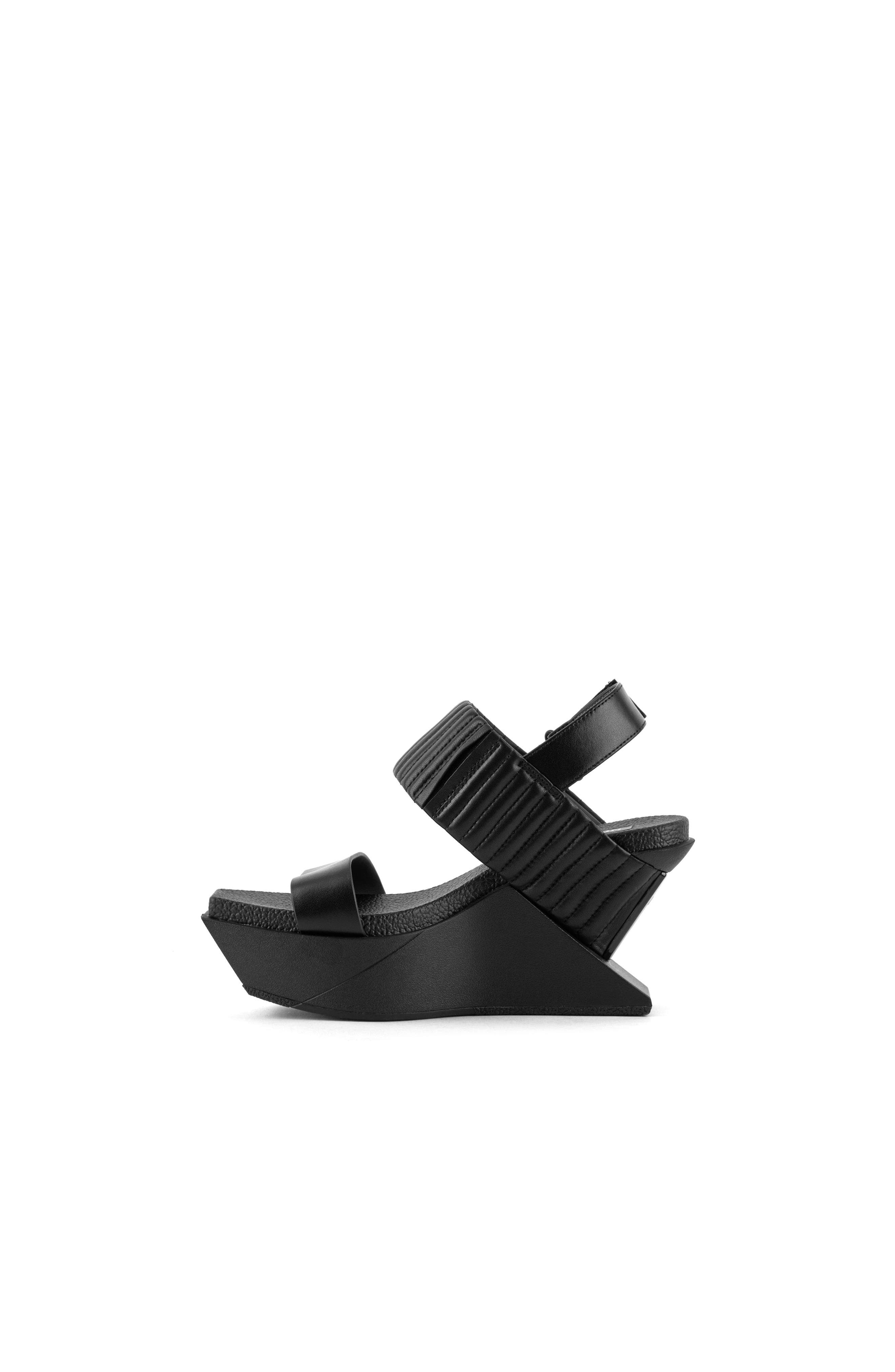 United Nude Delta Wedge Puffier Sandals, Alternate, color, Black