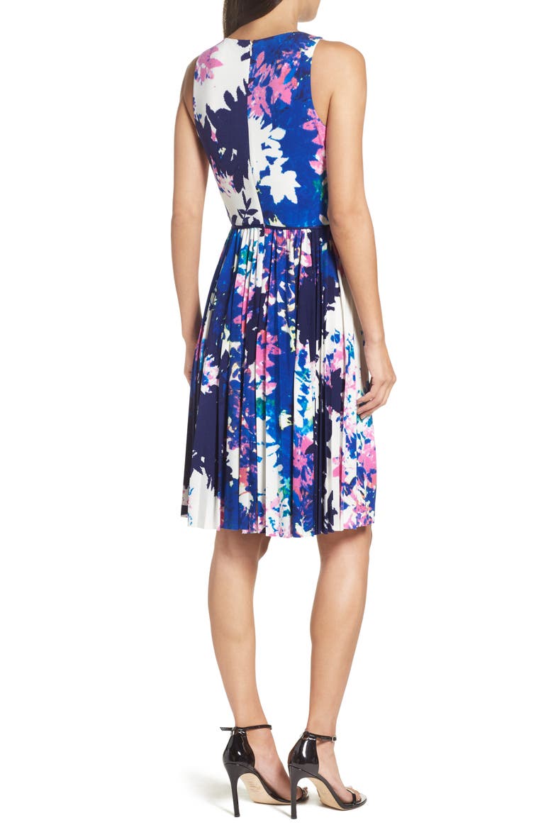 Stretch Fit & Flare Dress, Alternate, color, SOFT WHITE/ PINK