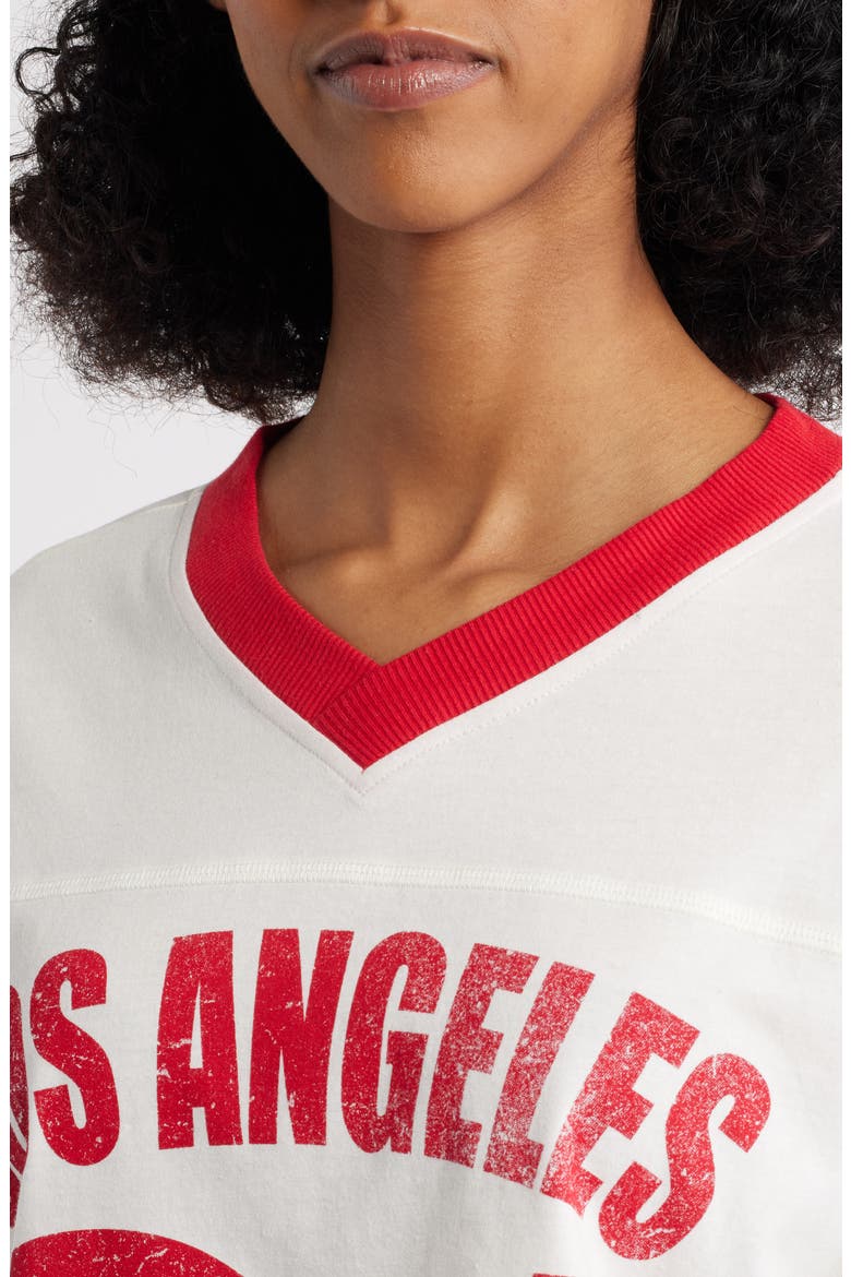 Los Angeles Graphic Football T-Shirt, Alternate, color, MARSHMALLOW