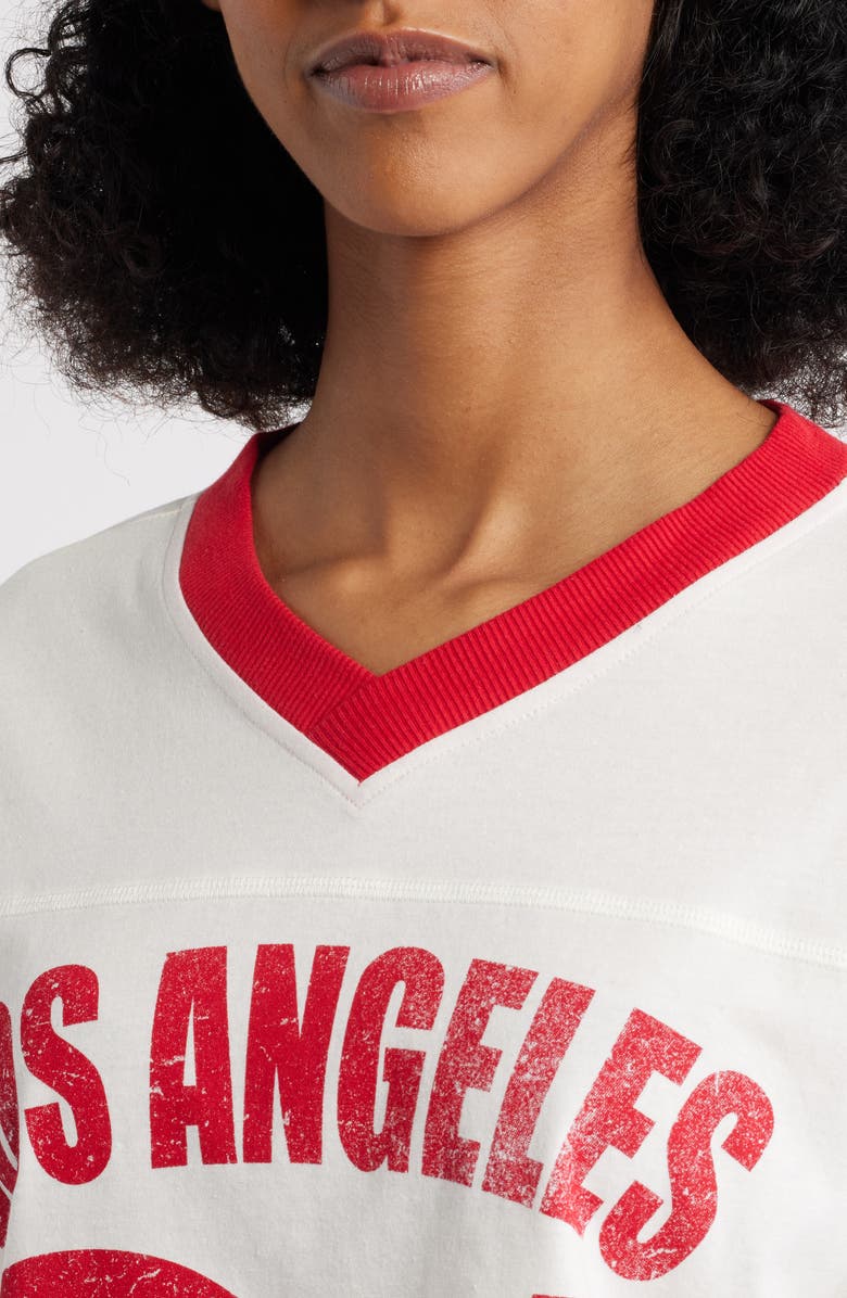 Vinyl Icons Los Angeles Graphic Football T-Shirt, Alternate, color, Marshmallow