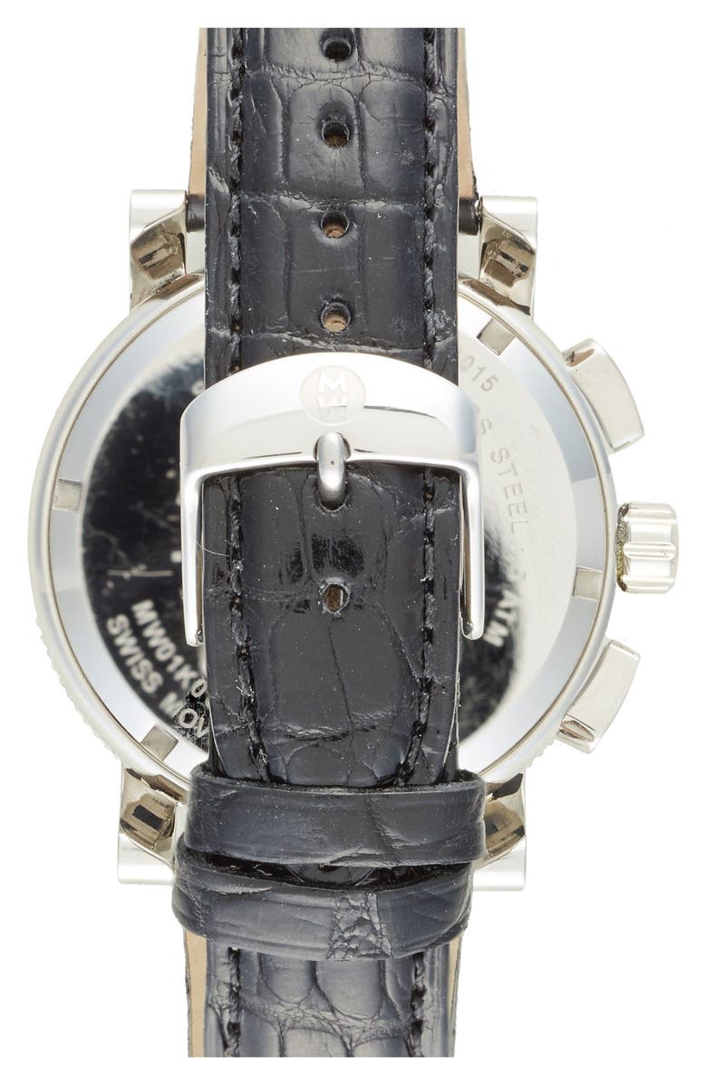 MICHELE 'Sport Sail - Large' Black Dial Watch Case, 42mm, Alternate, color,