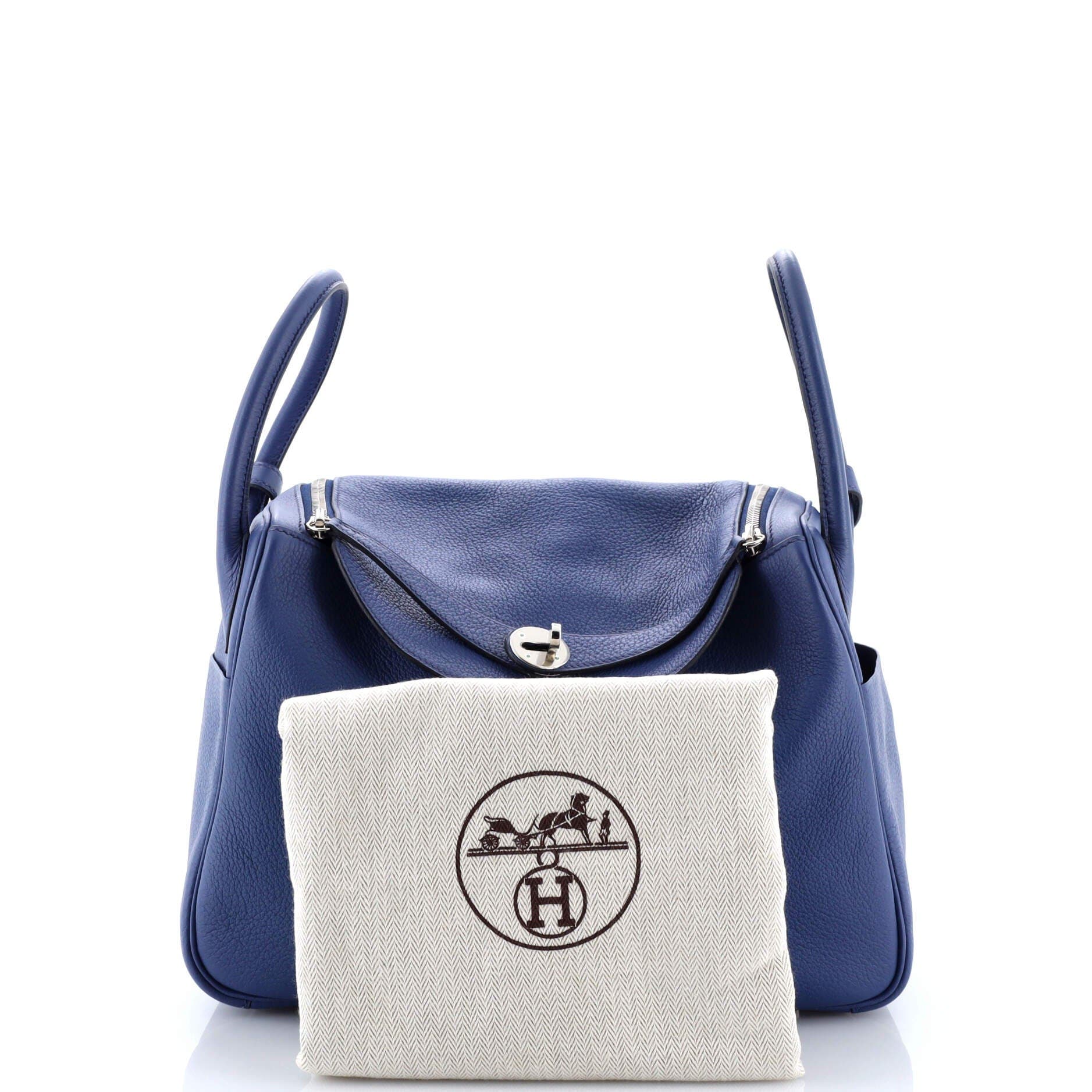 Pre-Owned Hermes Lindy Bag Clemence 30, Alternate, color, Bleu Brighton