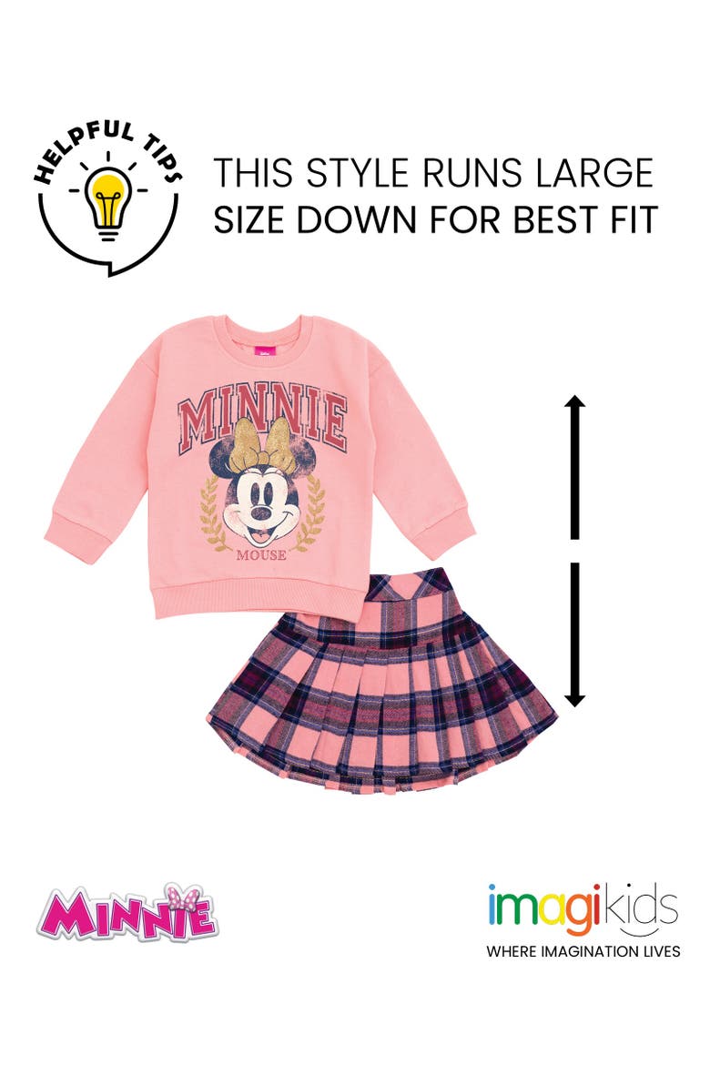 Minnie Mouse 2-Piece Sweatshirt and Pleated Skirt Set, Alternate, color, Minnie Mouse Pink