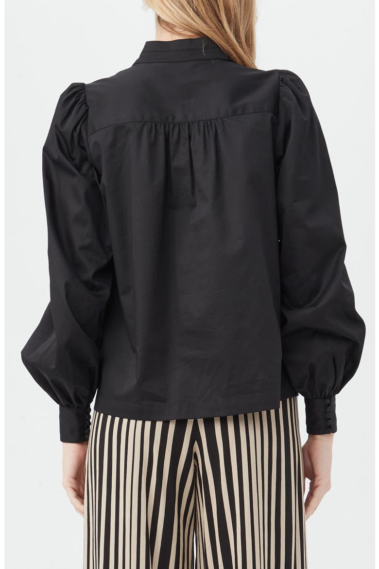 Sisi Long Sleeve Organic Cotton Shirt, Alternate, color, BLACK