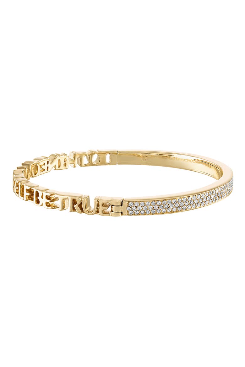 Half Text & Diamond Bangle, Alternate, color, TO THINE OWN SELF BE TRUE