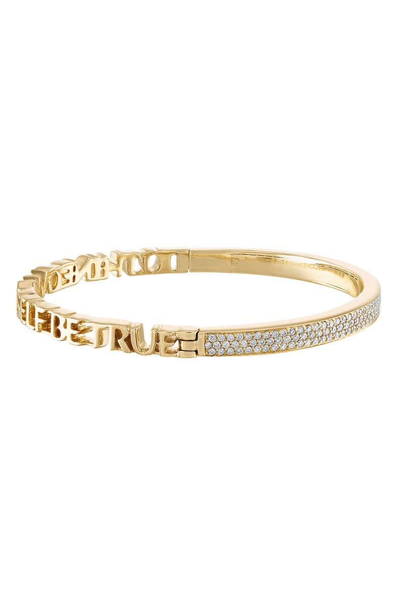 EDEN PRESLEY Half Text & Diamond Bangle, Alternate, color, To Thine Own Self Be True