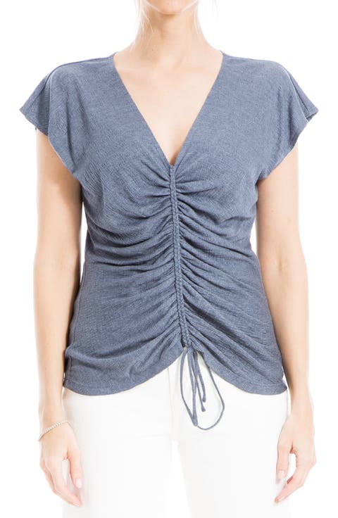 Center Shirred Short Sleeve T-Shirt