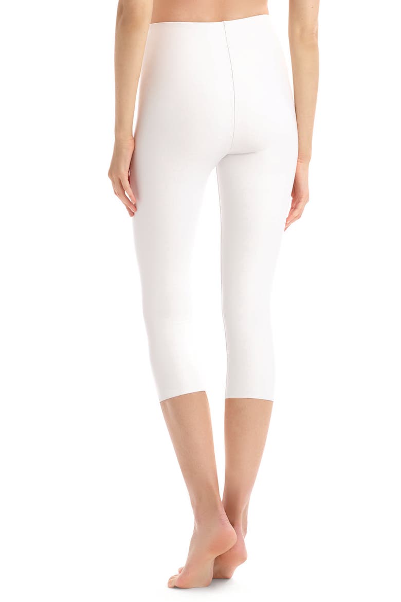 Faux Leather Capri Leggings, Alternate, color, WHITE