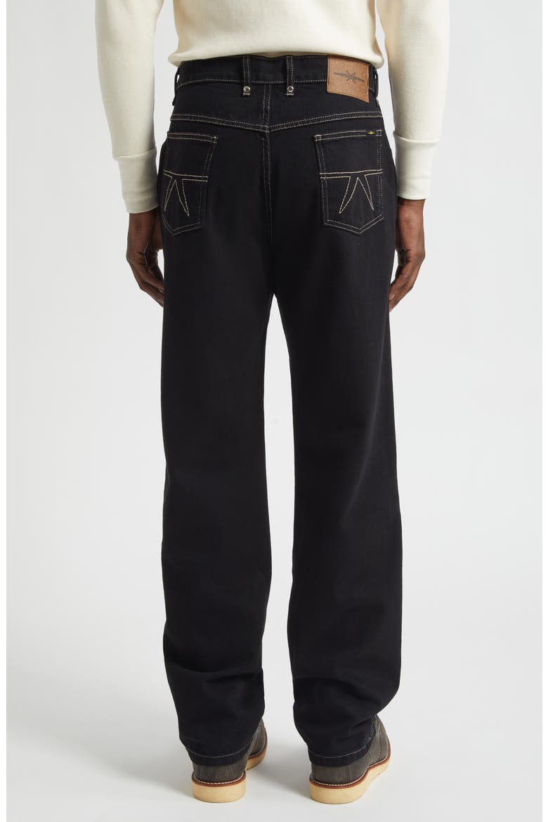 Standard Studded Slim Straight Leg Jeans, Alternate, color, BLACK