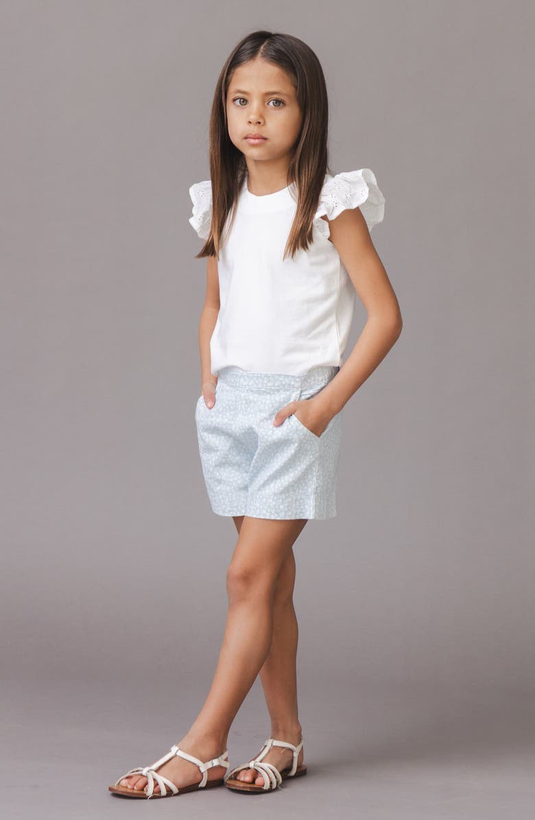 Hope & Henry Kids' Linen Pull-On Short, Alternate, color, Blue Chateau Ditsy