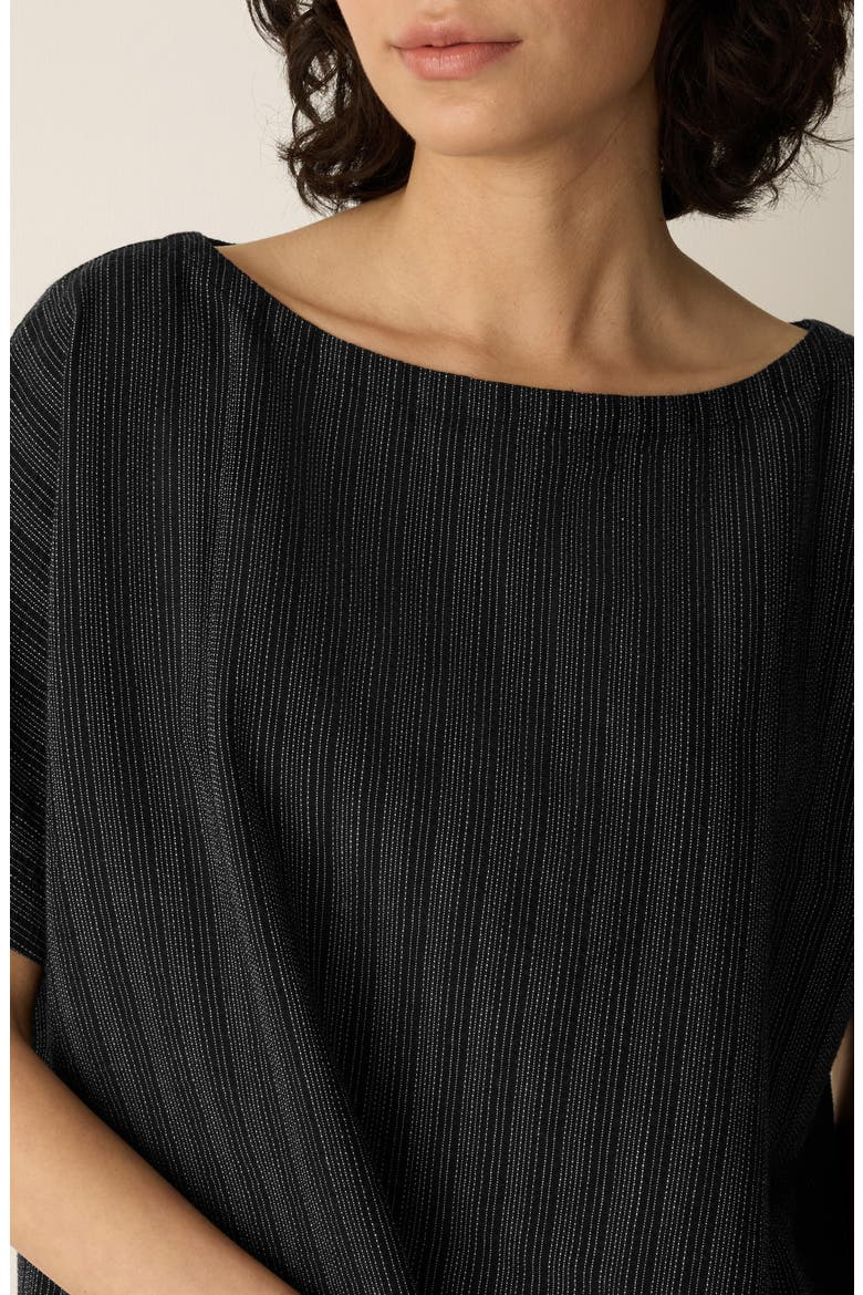 Bateau Neck Dolman Sleeve Striped Top, Alternate, color, BLACK/ WHITE