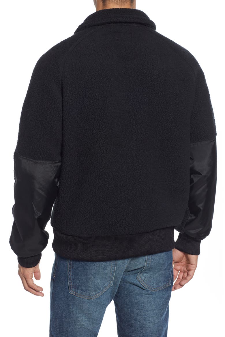 Regular Fit Fleece Jacket, Alternate, color, BLACK