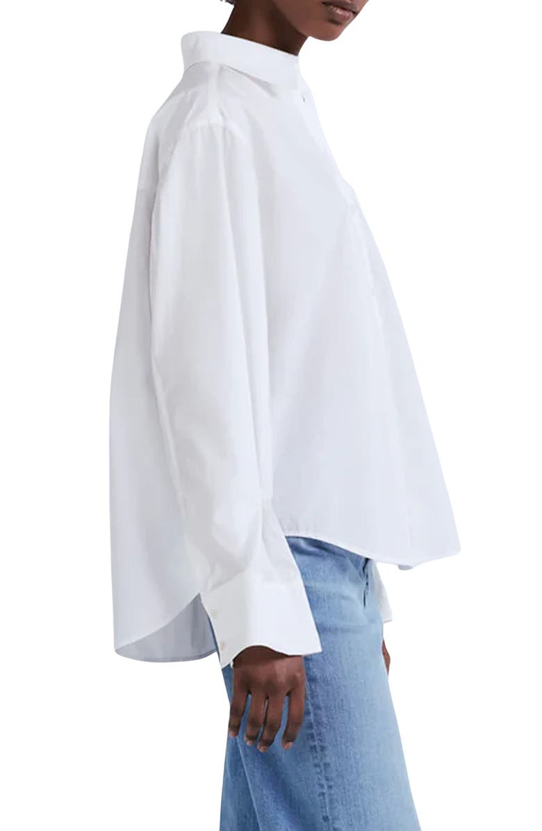 Derek Lam 10 Crosby Wesley Cotton Poplin Button-Up Shirt, Alternate, color, Optic White