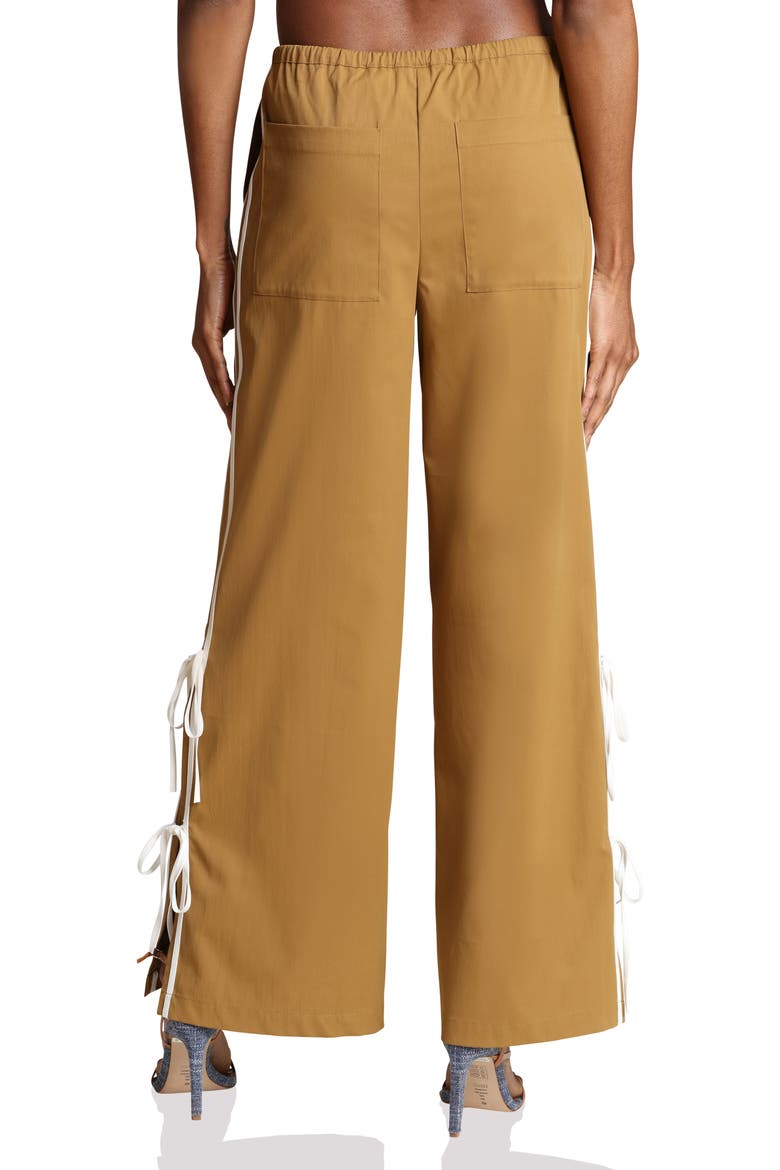 Side Tie Wide Leg Pants, Alternate, color, OCHRE/ WHITE STRIPE